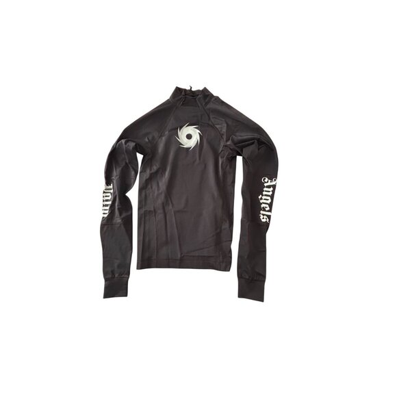Palm Angels Mens Black Long Sleeve Rash Guard With Logo Print - Picture 1 of 11